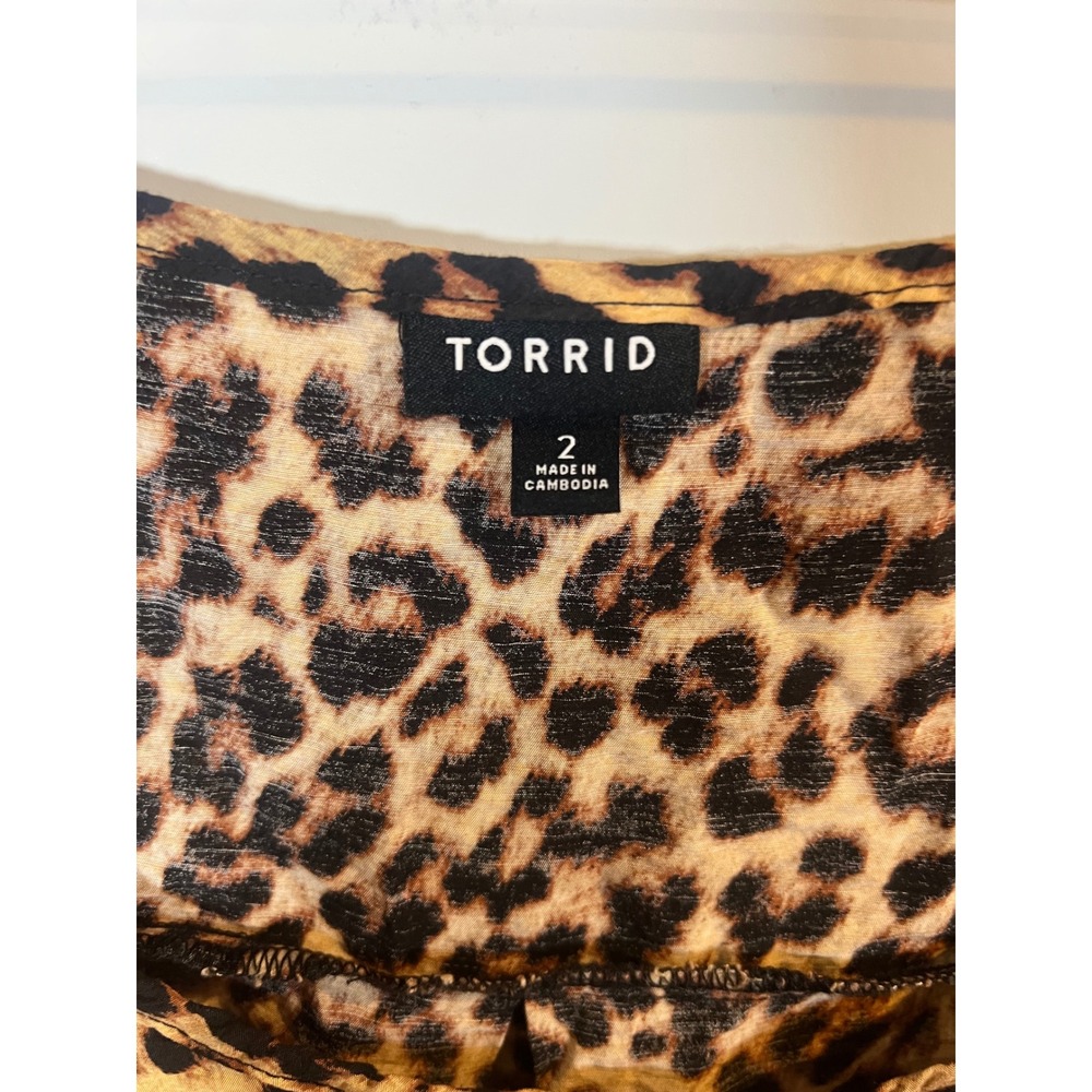 Torrid Womens Tank Top Leopard Print Brown Size 2 - Picture 2 of 7